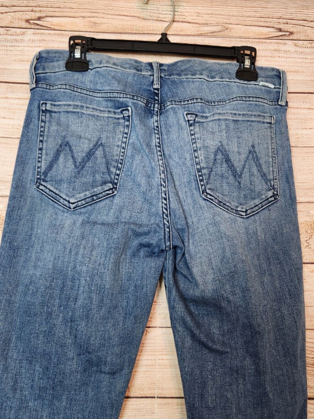 Mother Jeans Thunder Struck Racer Stripe Size 30 by 29 Inseam Raw Hem - Picture 7 of 15